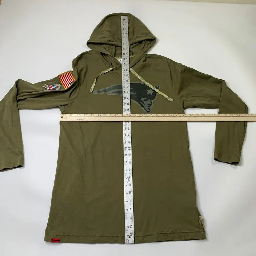 New England Patriots Hoodie Boys M Medium Army Green NFL Salute To Service Nike